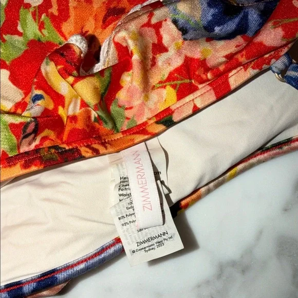 Zimmermann Red Floral One-Piece Swimsuit 2Y - Picture 9 of 10